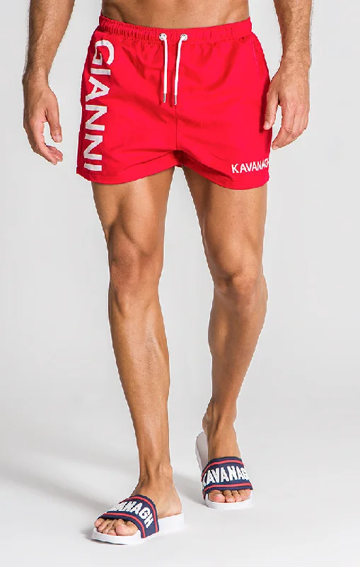 Red Dimension Swimshorts