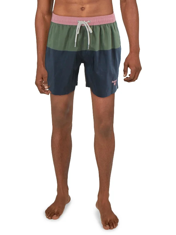 Mens Colorblock Board Shorts Swim Trunks