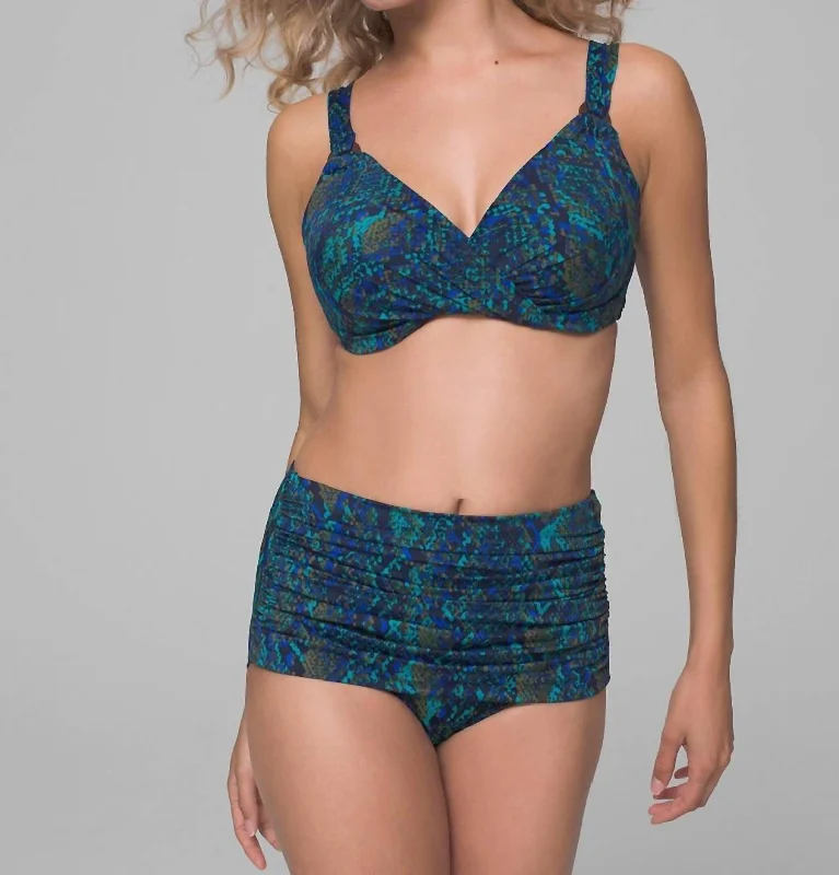 Basilisk Underwire Bikini Top In Blue Multi