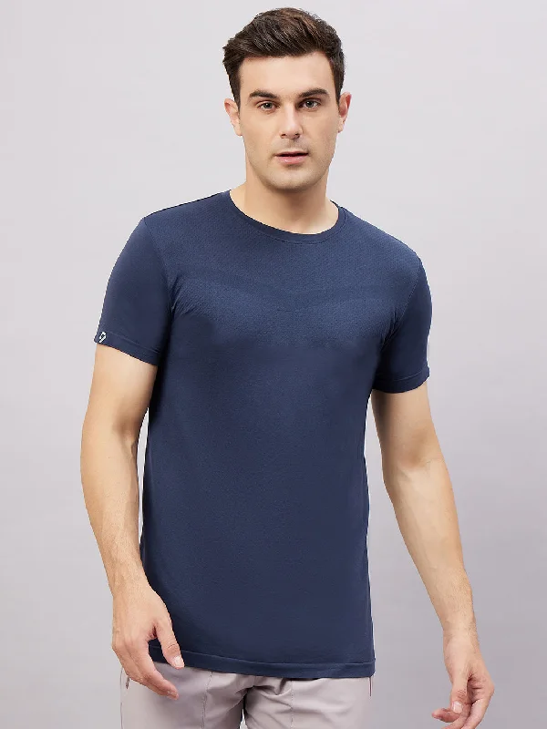 Men's Round Neck Half Sleeves T-Shirt - French Navy