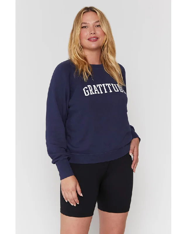 Spiritual Gangster Gratitude Bridget Raglan Pullover Sweatshirt - Womens - Night