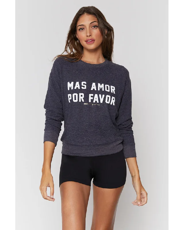 Spiritual Gangster Mas Amor Crewneck Sweatshirt - Womens - Heather Night