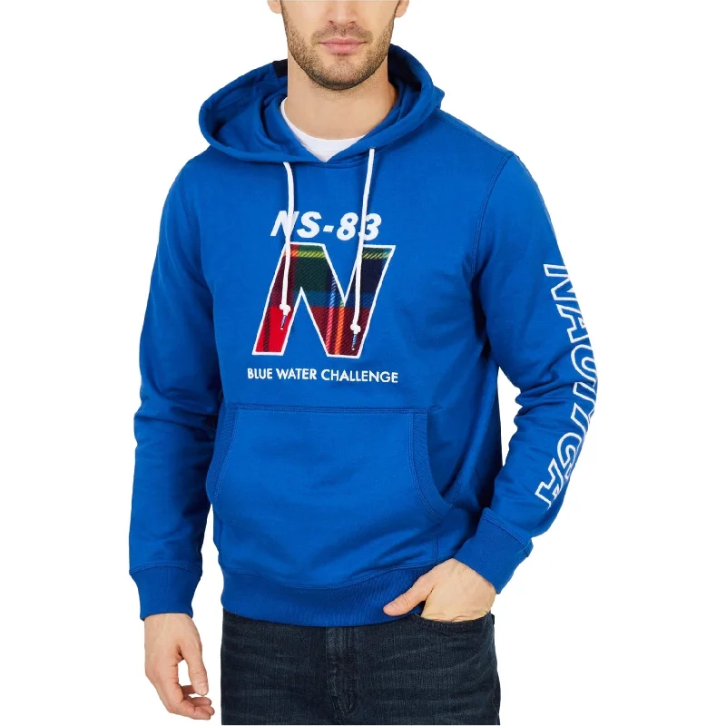 Nautica Mens Classic Fit Logo Hoodie Sweatshirt, Blue, XX-Large