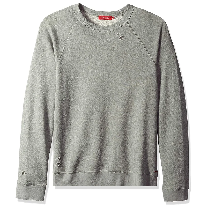 n:philanthropy Mens Distressed Sweatshirt, Grey, XX-Large