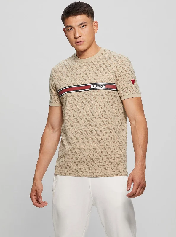 Eco Beige Logo Jamey Active T-Shirt