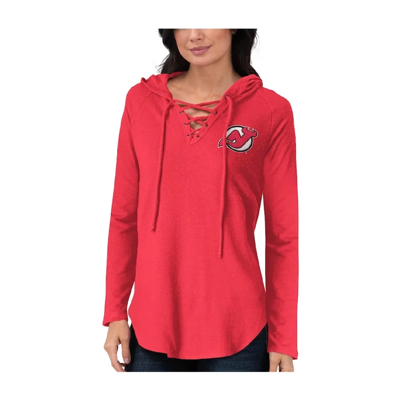 Touch Womens New Jersey Devils Hoodie Sweatshirt, Red, XX-Large