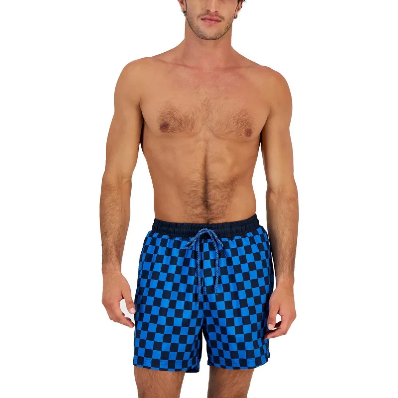 Mens Check Board Short Swim Trunks