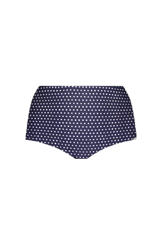 Navy and White Dots High Waisted Pant