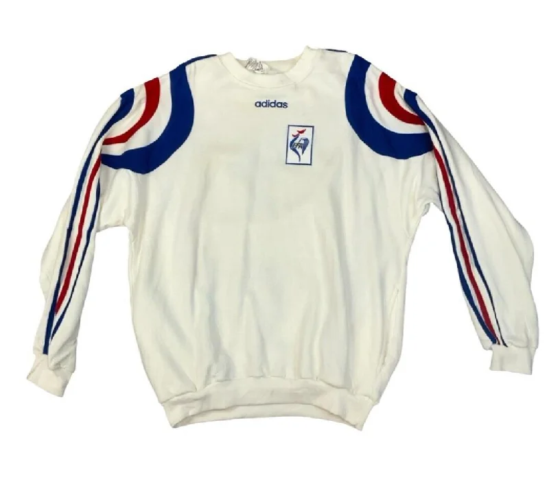 VINTAGE 90s 00s ADIDAS FRANCE RED WHITE BLUE SPORTS SWEATSHIRT XL