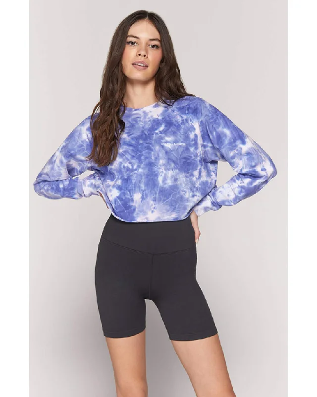 Spiritual Gangster Izzy Crop Crew Sweatshirt - FA10417031 - Womens - Wildflower Tie Dye