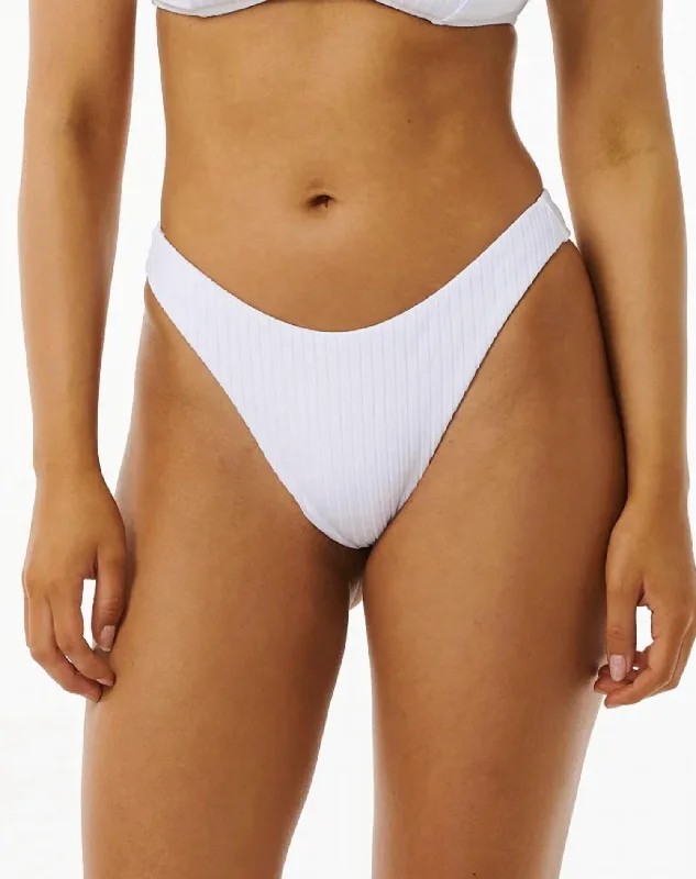 Premium Surf High Leg Bikini Bottoms In White