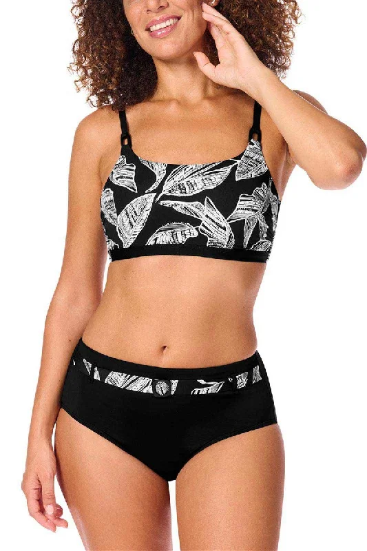 Lanzarote High-Waist Bikini Bottom - black/white #71730