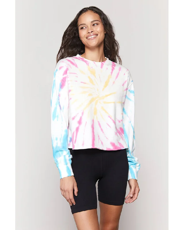 Spiritual Gangster Follow Mazzy Pullover Sweatshirt - SP10417041 - Womens - Sunburst Tie Dye