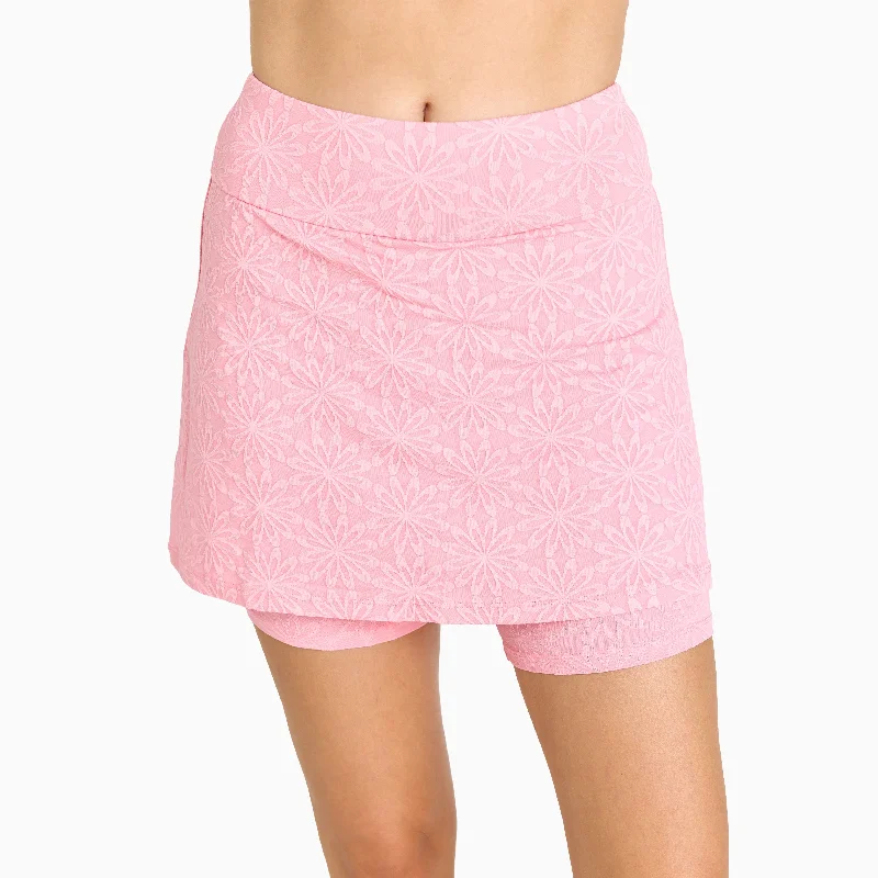 Women's Plus High-Waisted A-line Swim Skirt With Shorts