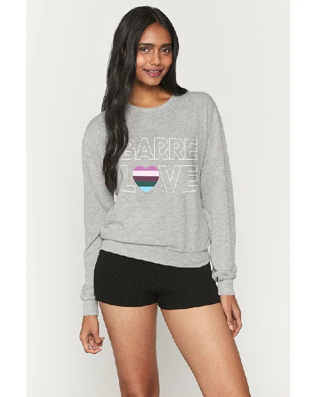 Spiritual Gangster Barre Love Crewneck Savasana Sweatshirt - Womens - Medium Heather Grey