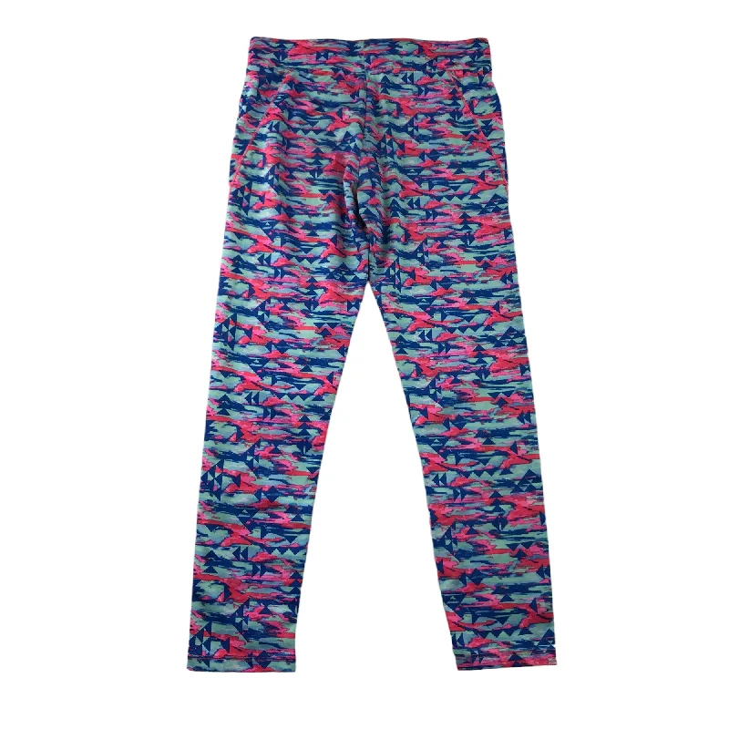 Primark Sport Leggings Age 12 Blue and Pink Graphic Print