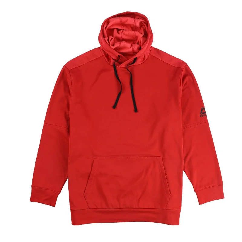 Reebok Mens Solid Hoodie Sweatshirt, Red, 3XL