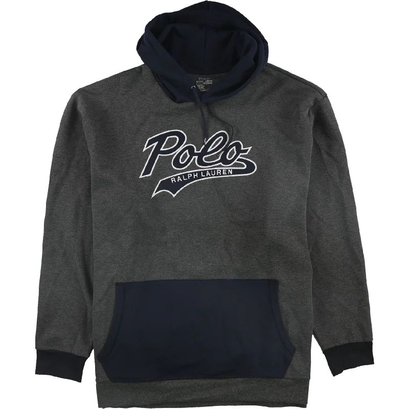 Ralph Lauren Mens Logo Hoodie Sweatshirt, Grey, 2LT