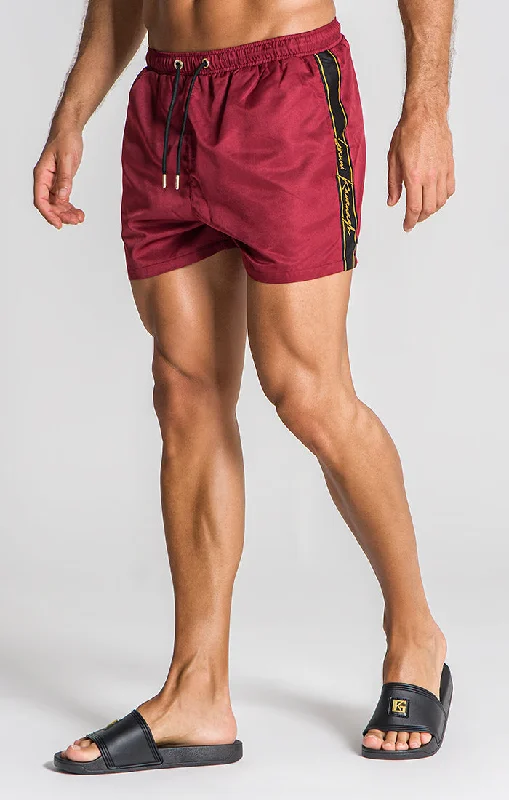 Burgundy Limits Swimshorts