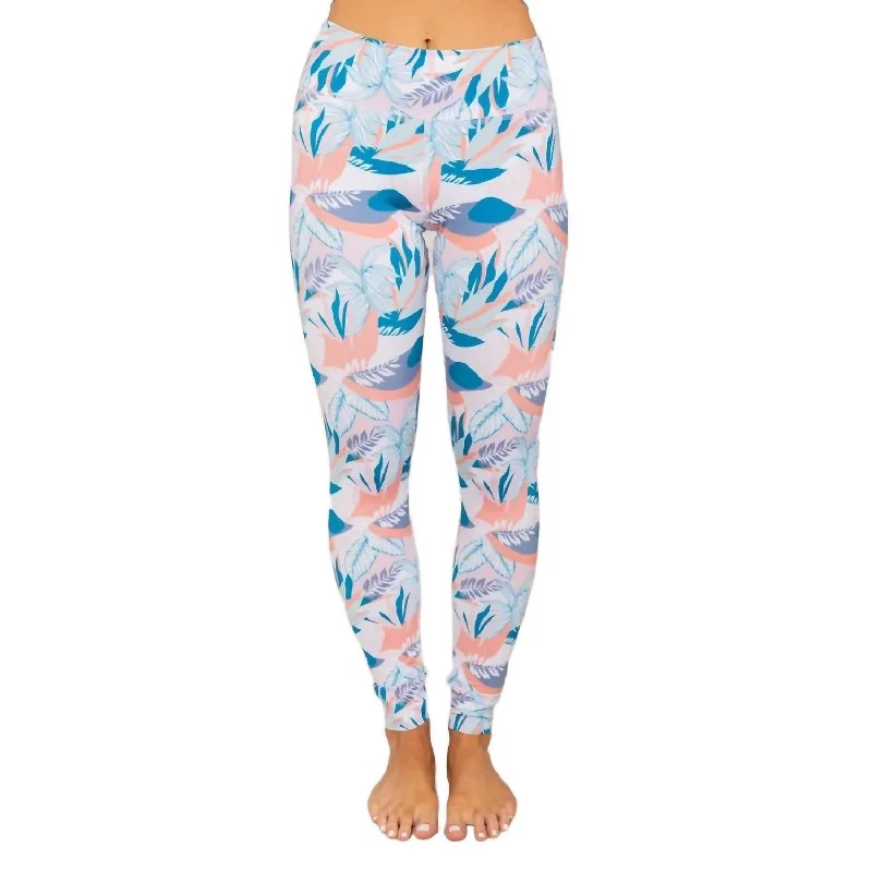 Print Water Leggings In Modern Tropical