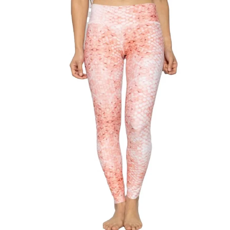 Print Water Leggings In Coral Scale