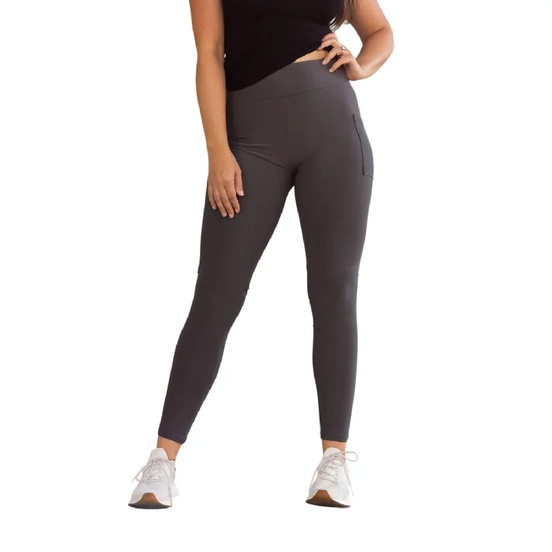 Full-Length Leggings With Pocket In Charcoal