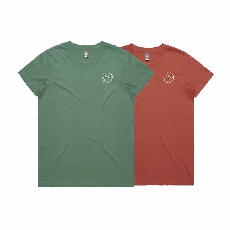 Surfing The Spectrum Female Tee Sage/Coral