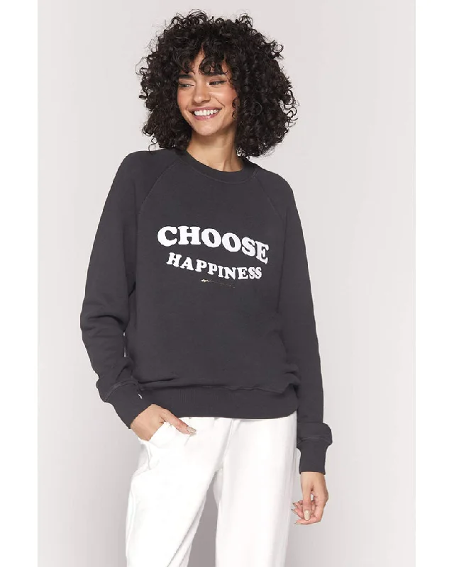 Spiritual Gangster Happiness Old School Terry Pullover Sweatshirt - FA10417013 - Womens - Vintage Black