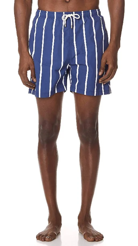 The Classic Drawstrings Swim Shorts Trunks In Bondi Slate Stripe