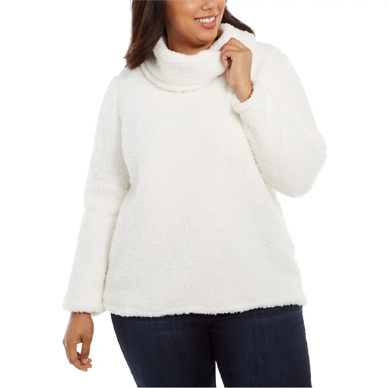 Style & Co. Womens Sherpa Sweatshirt, Off-White, 3X