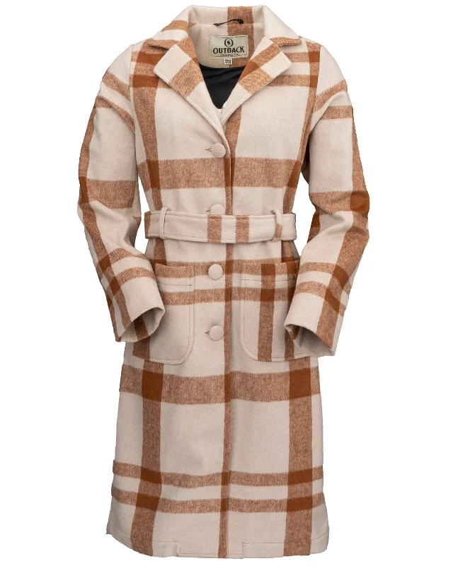 Women's Brooklyn Jacket - Cream & Brown Plaid