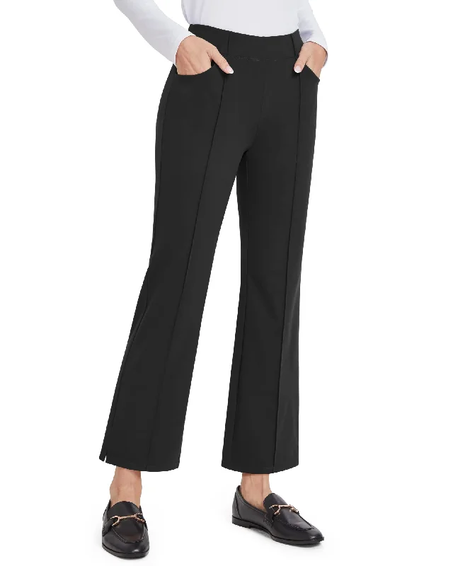 Stretch Mid-Waist Flare Business Casual Pants