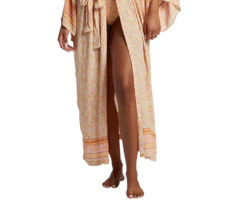 Head Over Heels Beach Kimono In Pink Dream