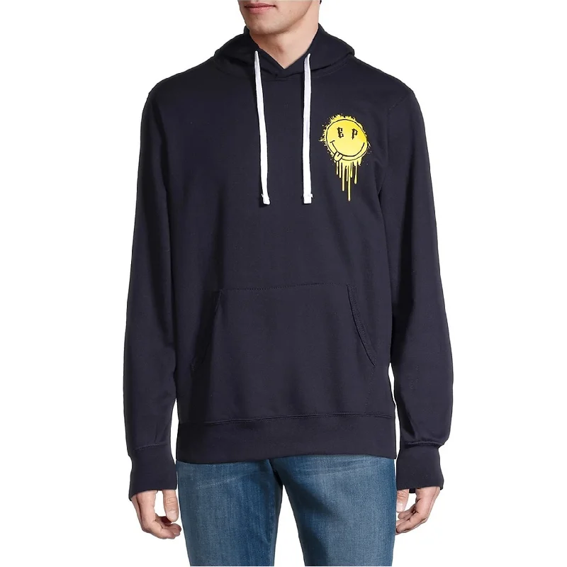 Elevenparis Mens Splatter Smiley Hoodie Sweatshirt, Blue, XX-Large