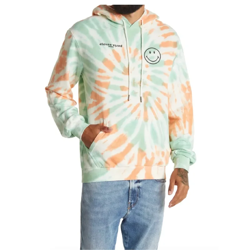 Elevenparis Mens Tie Dye Hoodie Sweatshirt, Multicoloured, XX-Large