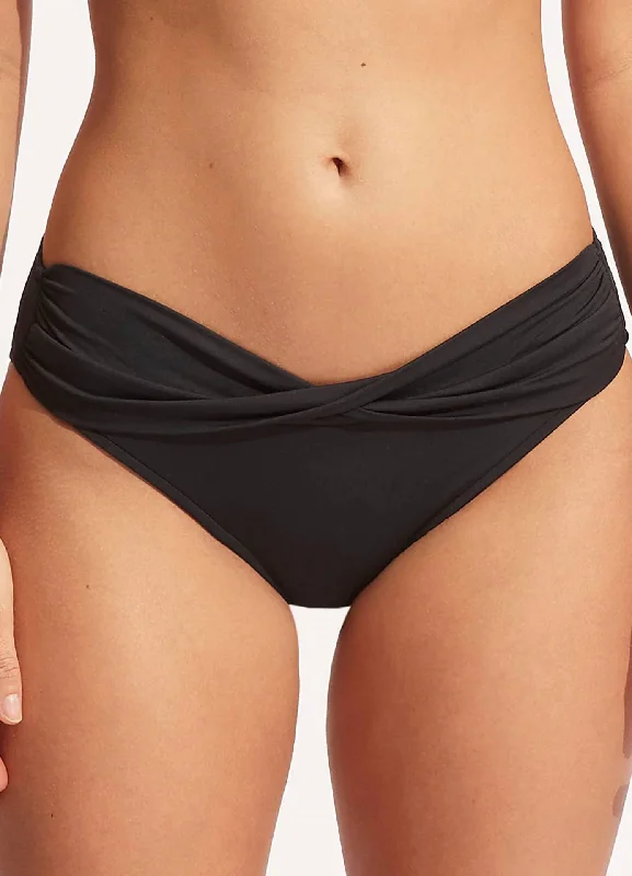 Safari Spot Twist Bikini Bottom In Black