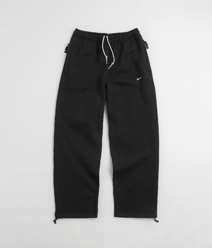 Nike Solo Swoosh Open Hem Sweatpants - Black / White