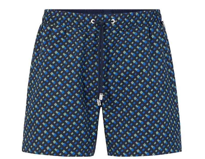 Men's Manu Logo Shorts In Blue Green