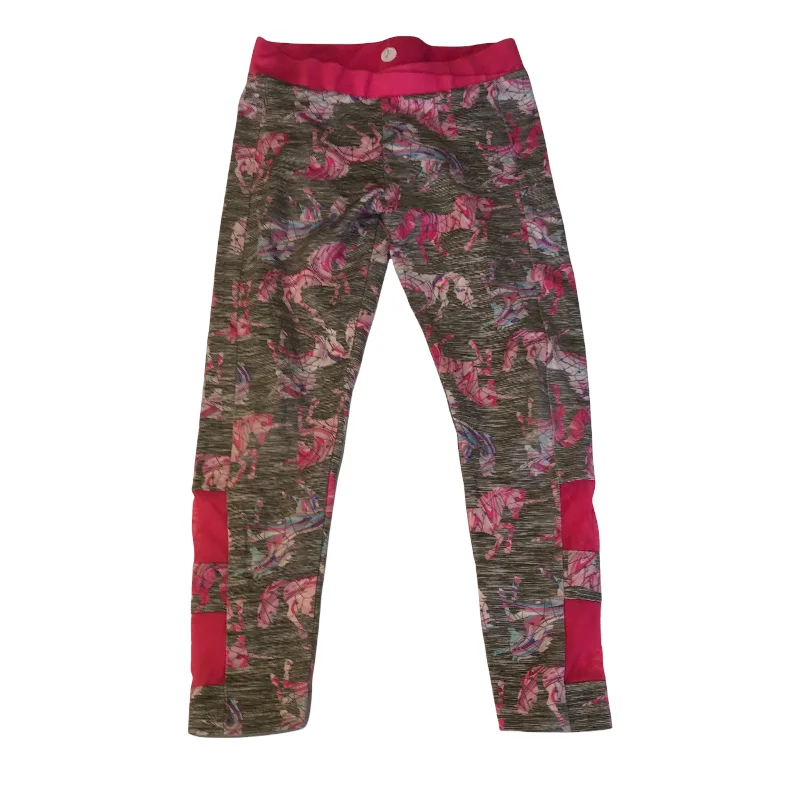 Tu Pink and Grey Pattern Sport Leggings Age 7