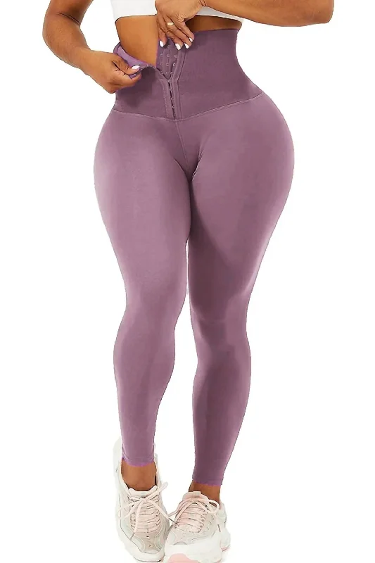 Waist Trainer Leggings In Mauve