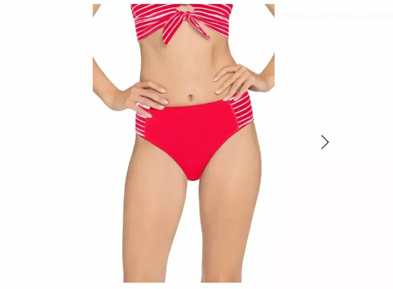 Sailor High Waist Bikini Bottom In Fiery Red