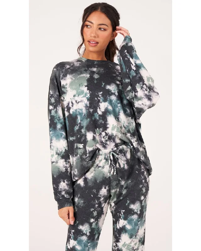 Onzie Boyfriend Sweatshirt - 3792 Womens - Evergreen Tie Dye