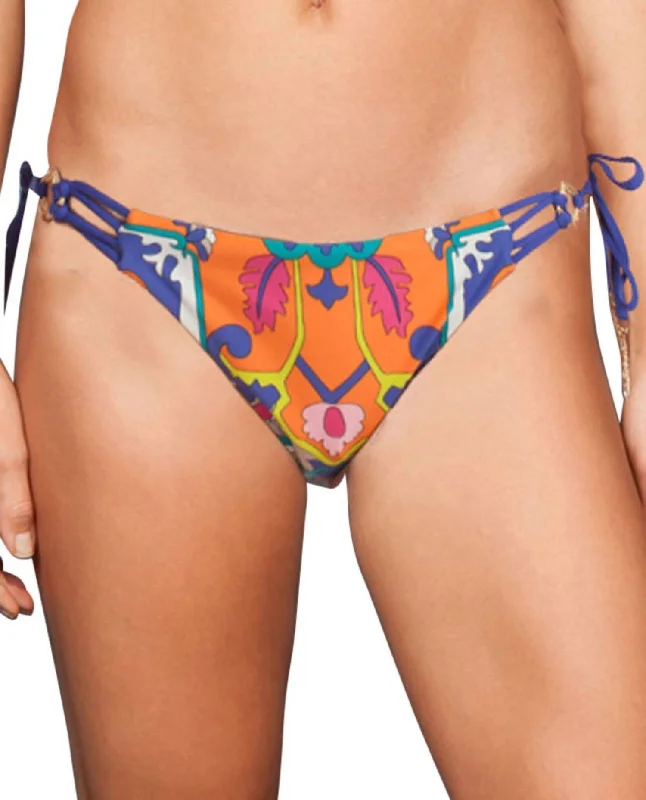 Tie Side Hipster Bikini Bottom In Tapestry