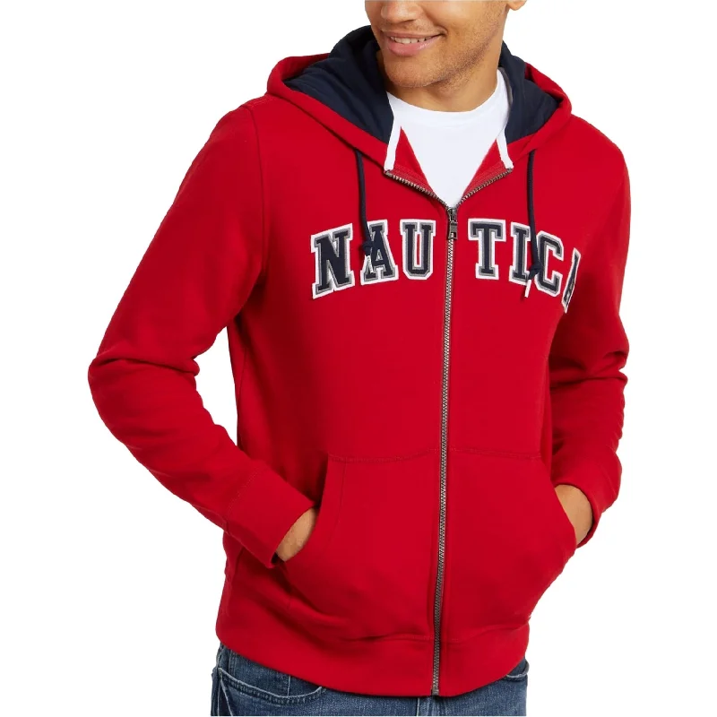 Nautica Mens Logo Hoodie Sweatshirt, Red, XX-Large