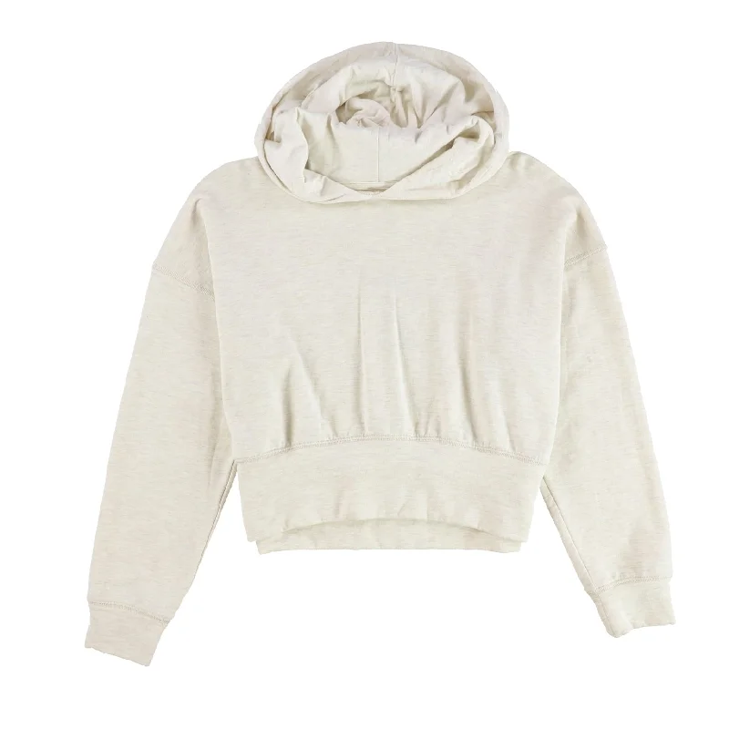 OFFLINE Womens Heathered Crop Hoodie Sweatshirt, Beige, Medium