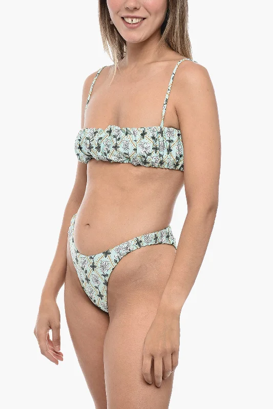 Agua By Agua Bendita Gathered Bikini Set With Bandeau Top