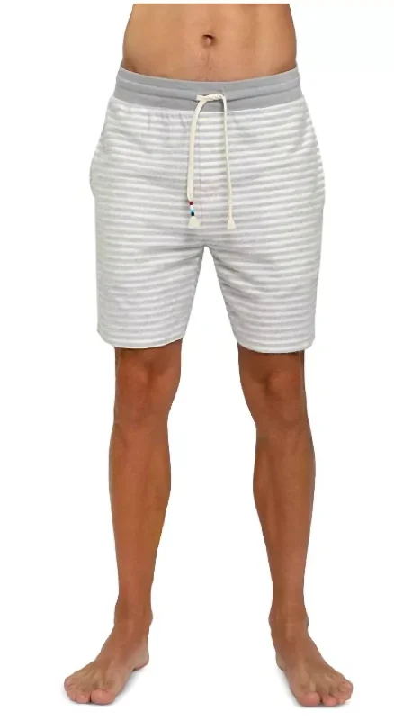 Men's Stripe Fleece Short In Natural