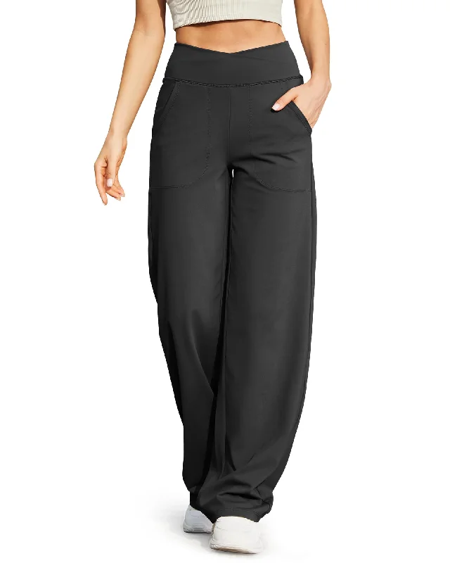 Wide Leg High-Waist Casual Pants 33''