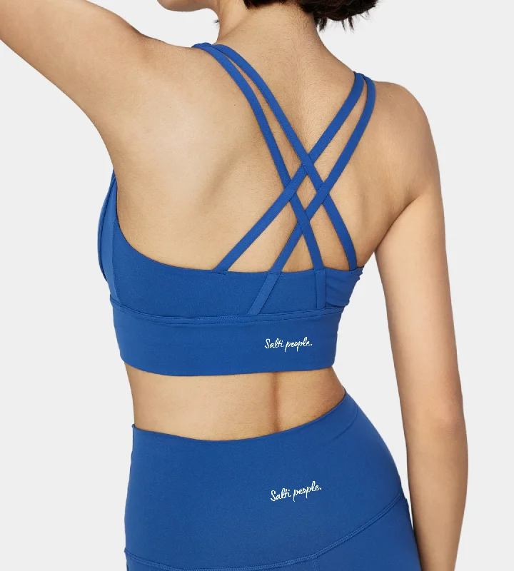 Remi cross-back sports bra: Salti blue