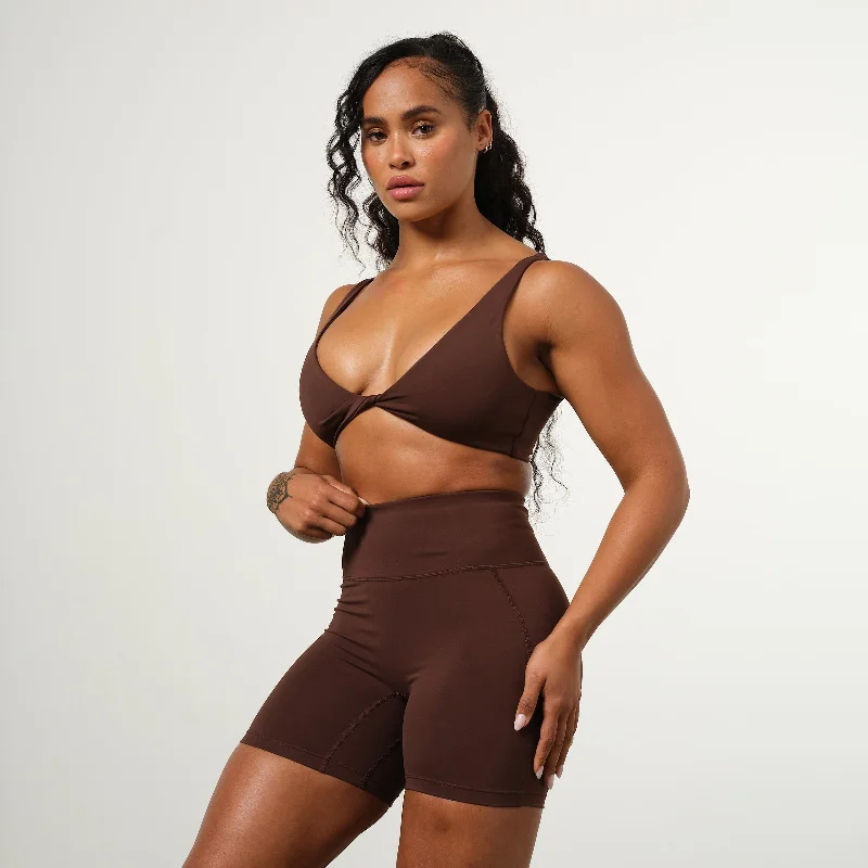 VANQUISH ENHANCE COFFEE BROWN TWIST FRONT BRA